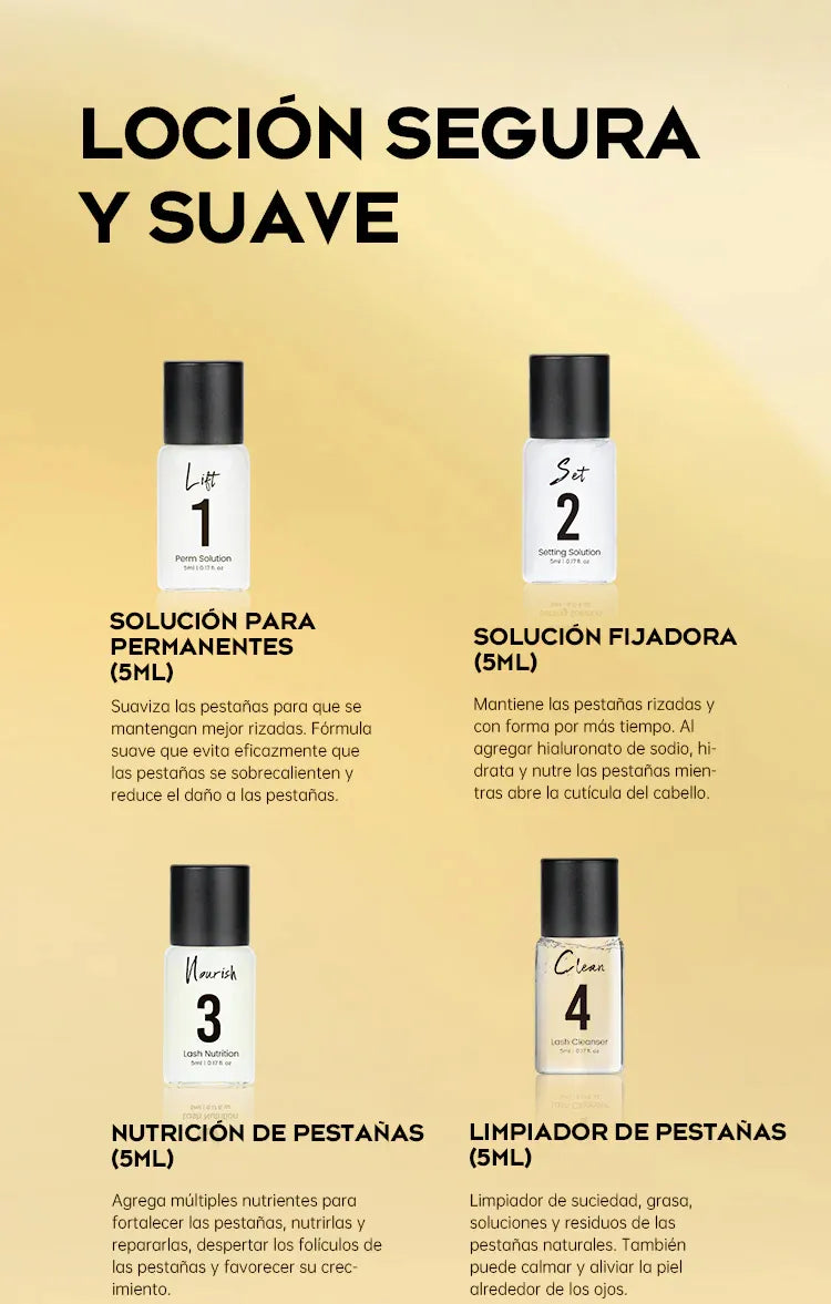 Gollee Kit Lash Lifting y Laminado de Ceja con Tinte Natural